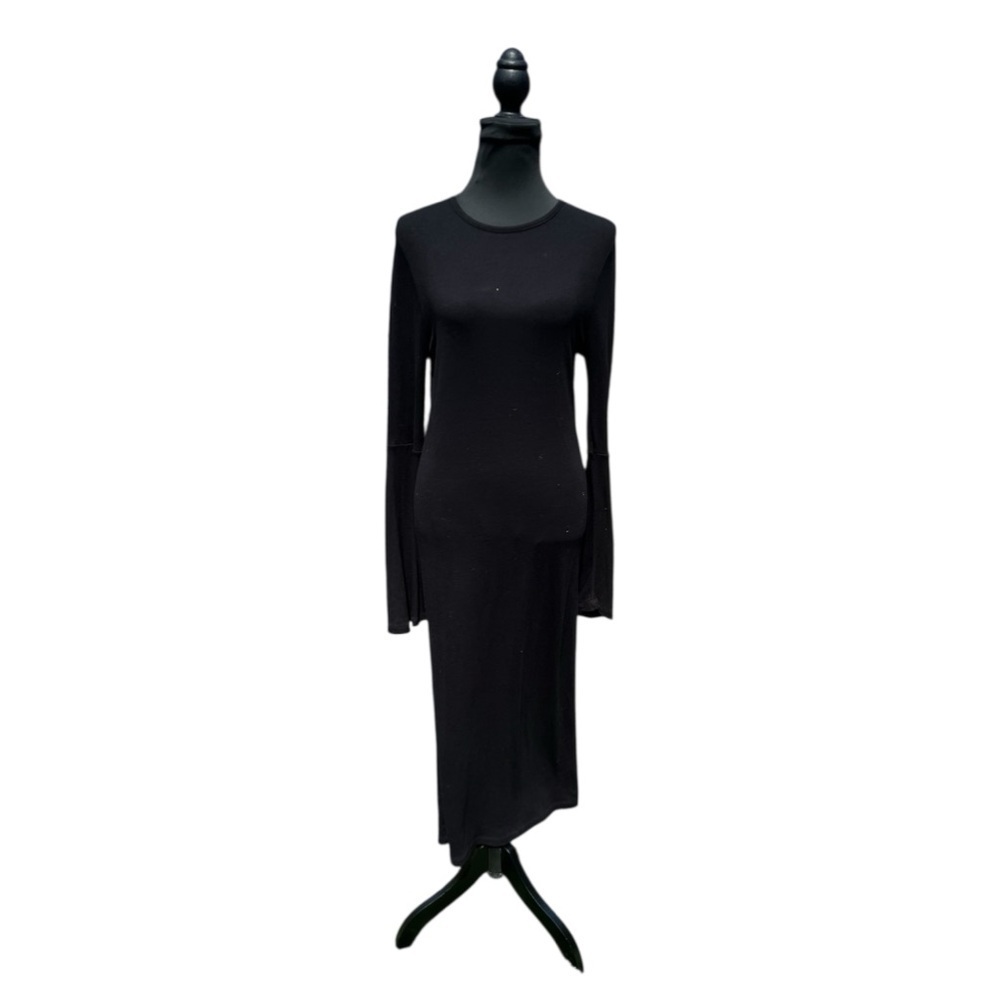 NWT ASOS Black Bell Sleeve Mock Neck Sheath Dress Size 14
